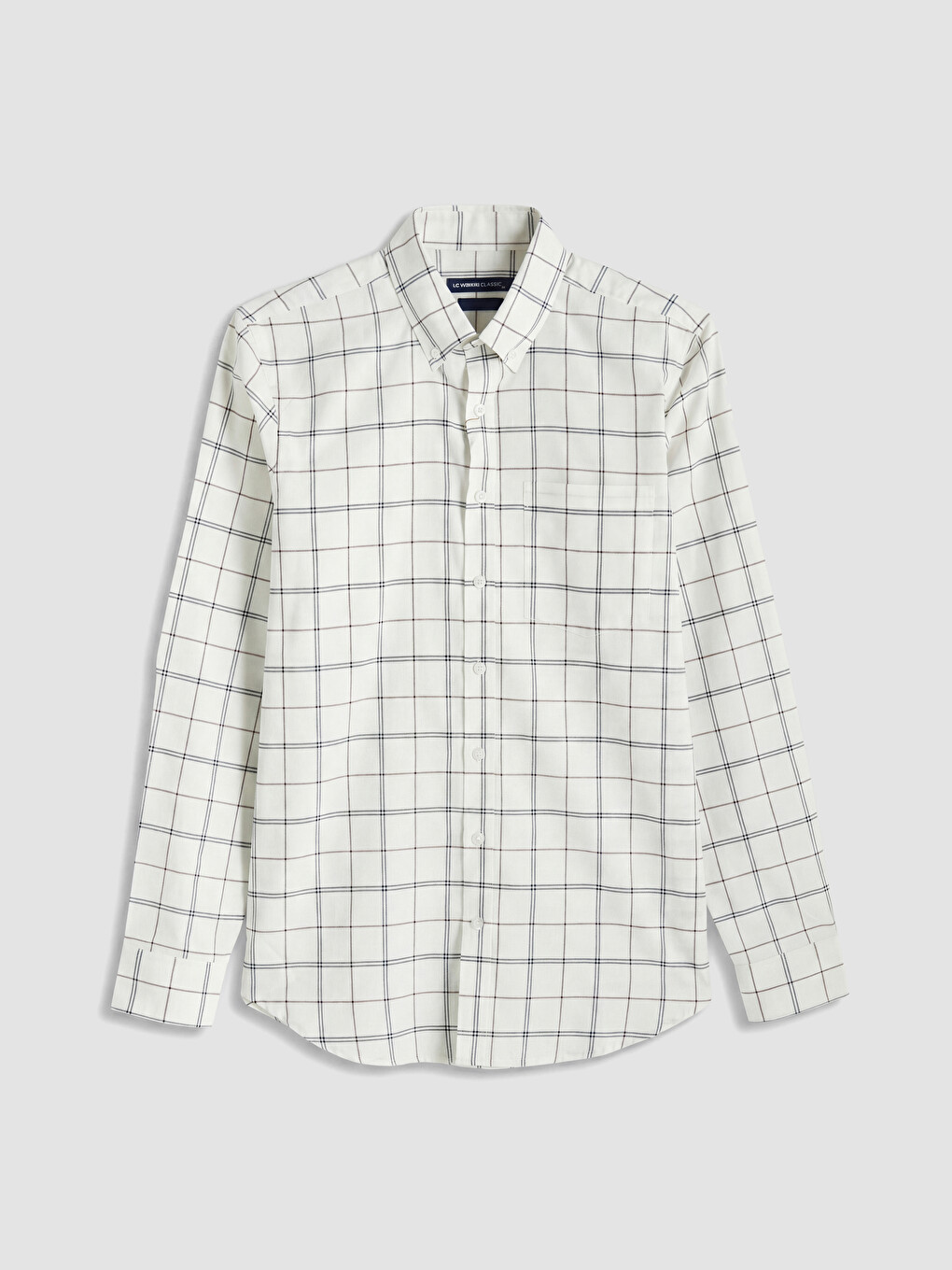 Regular Fit Plaid Oxford Men's Shirt-3