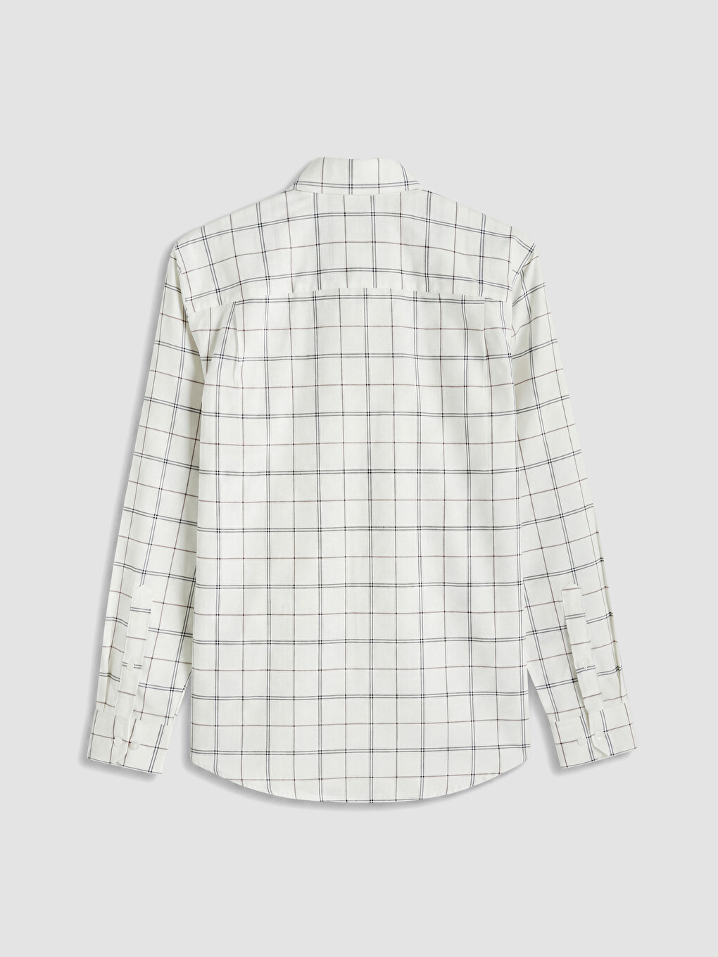 Regular Fit Plaid Oxford Men's Shirt-5