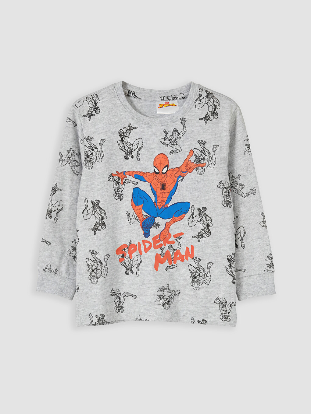 Gri Spider-man Baskılı Erkek Çocuk Pijama Takımı-1