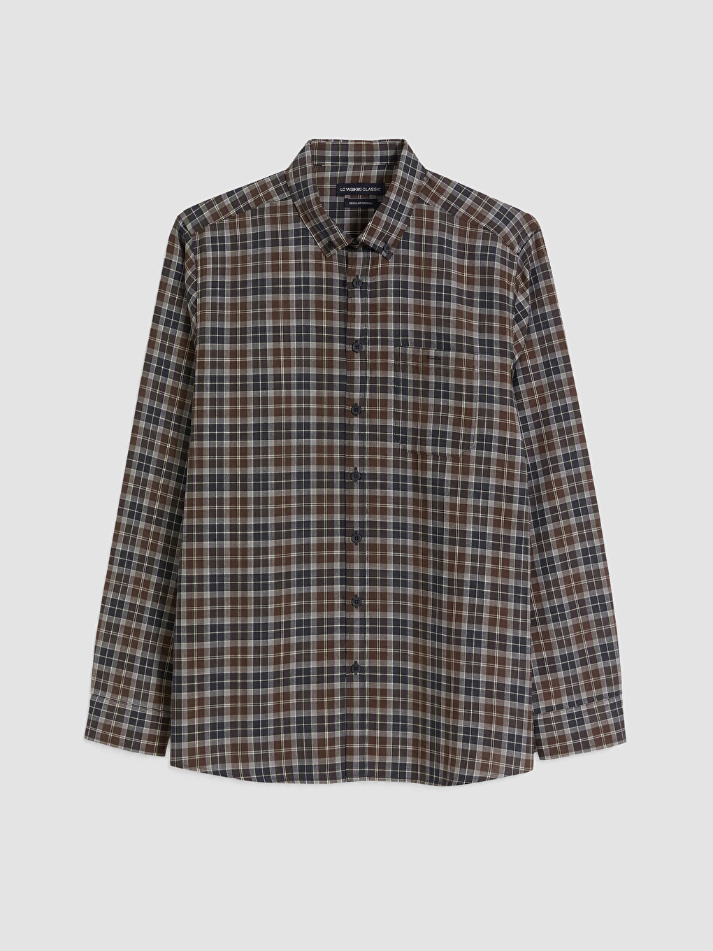 Regular Fit Plaid Twill Men's Shirt