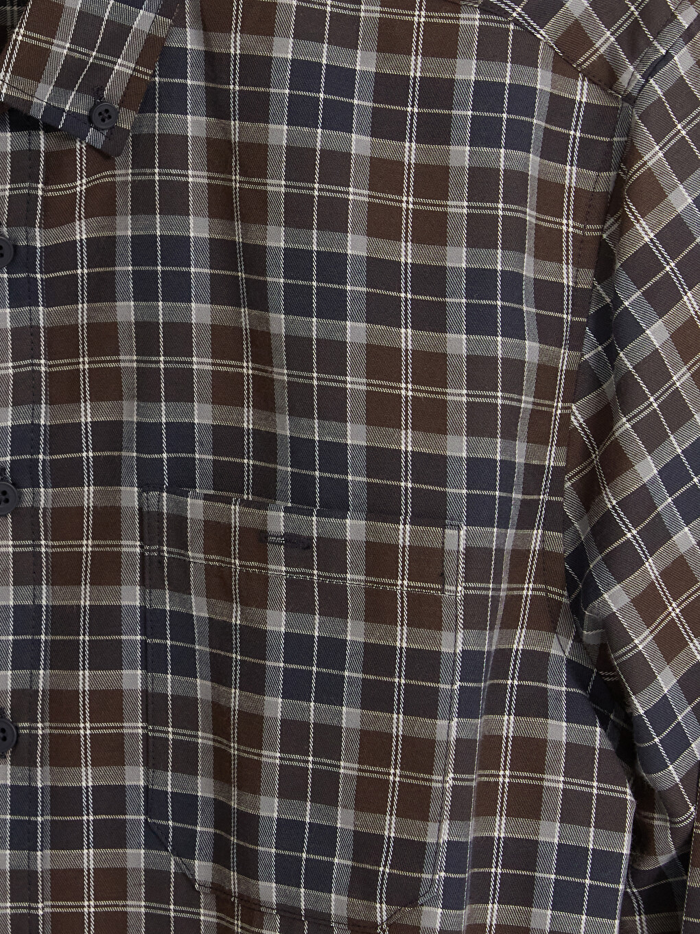 Regular Fit Plaid Twill Men's Shirt-1