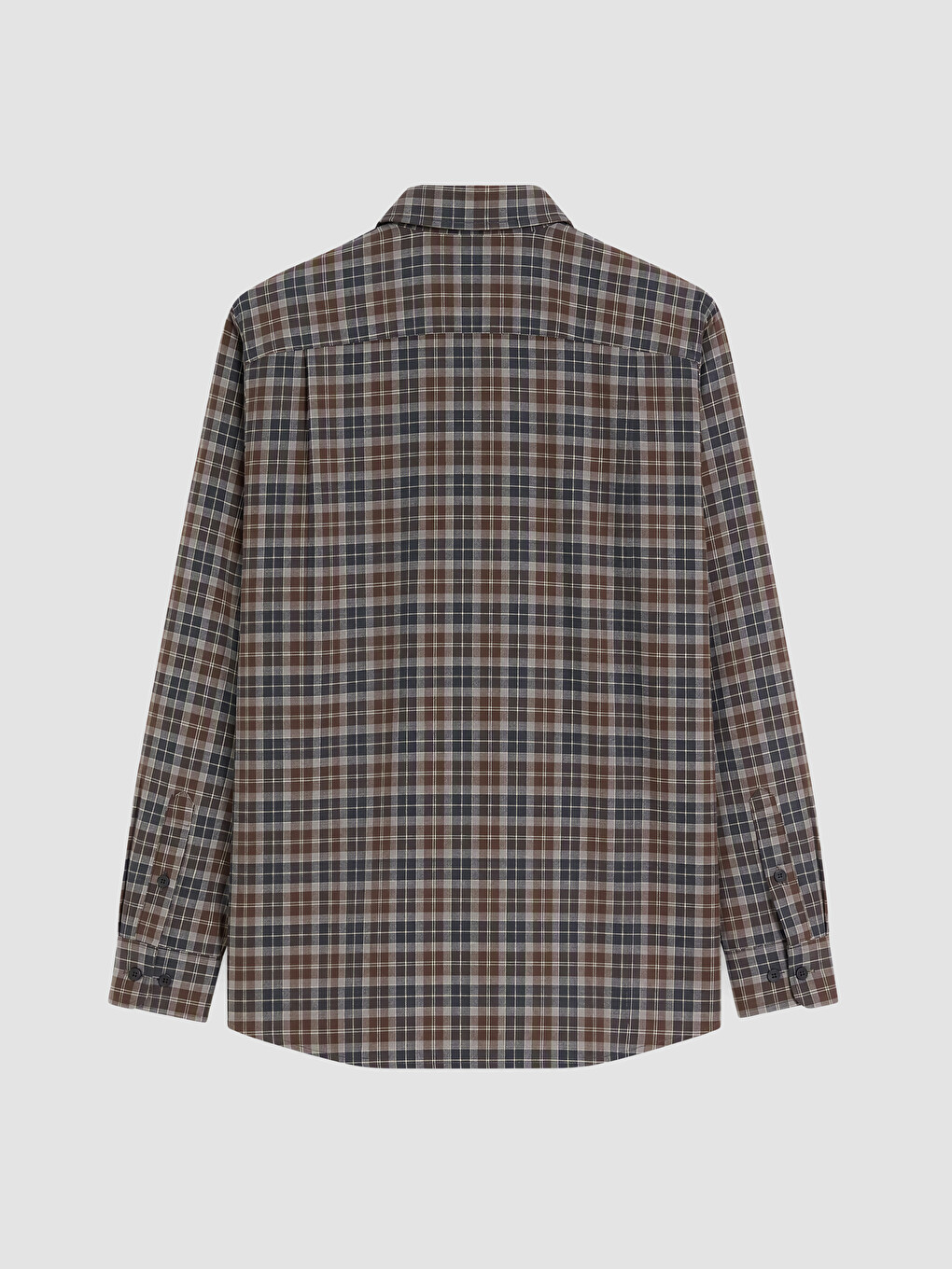 Regular Fit Plaid Twill Men's Shirt-2