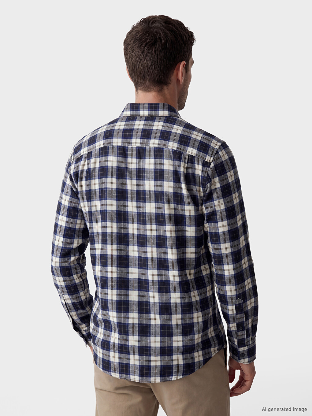 Regular Fit Plaid Twill Men's Shirt-2