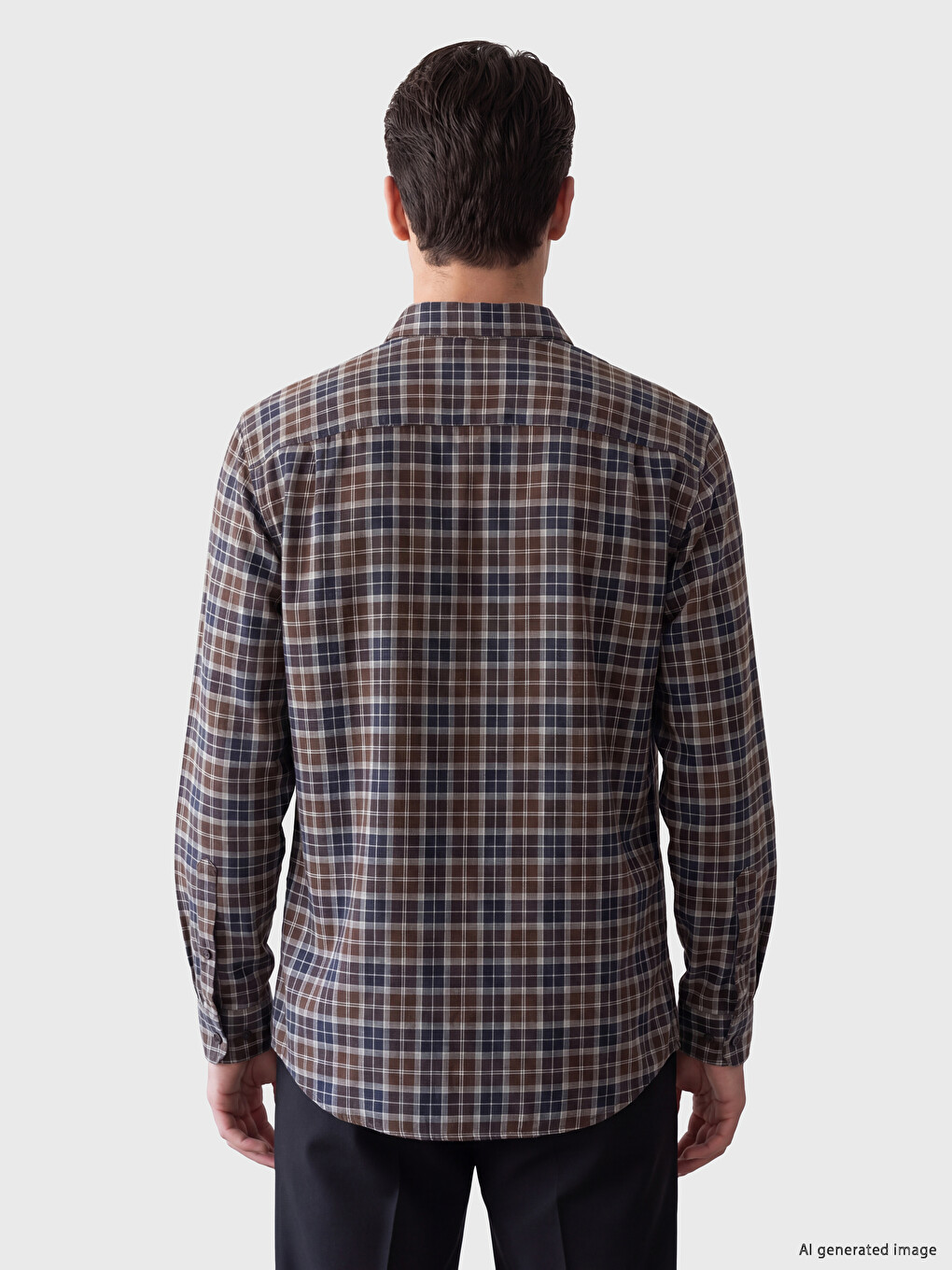 Regular Fit Plaid Twill Men's Shirt-2
