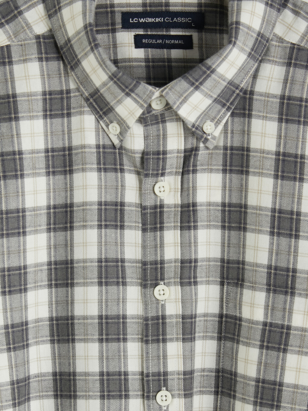 Regular Fit Plaid Twill Men's Shirt-5