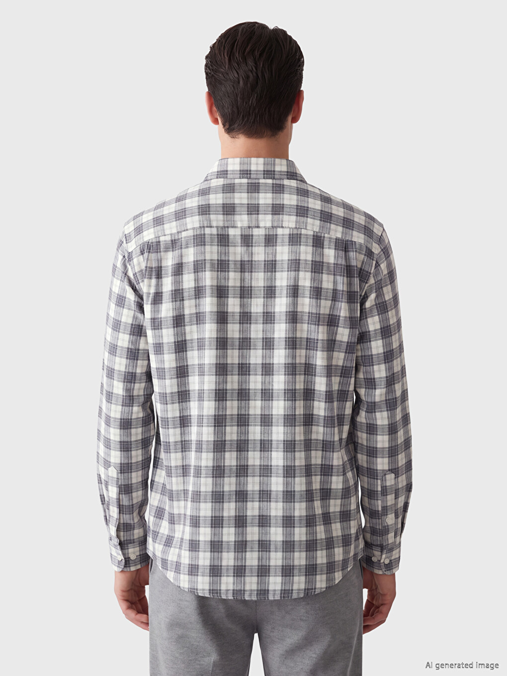 Regular Fit Plaid Twill Men's Shirt-2