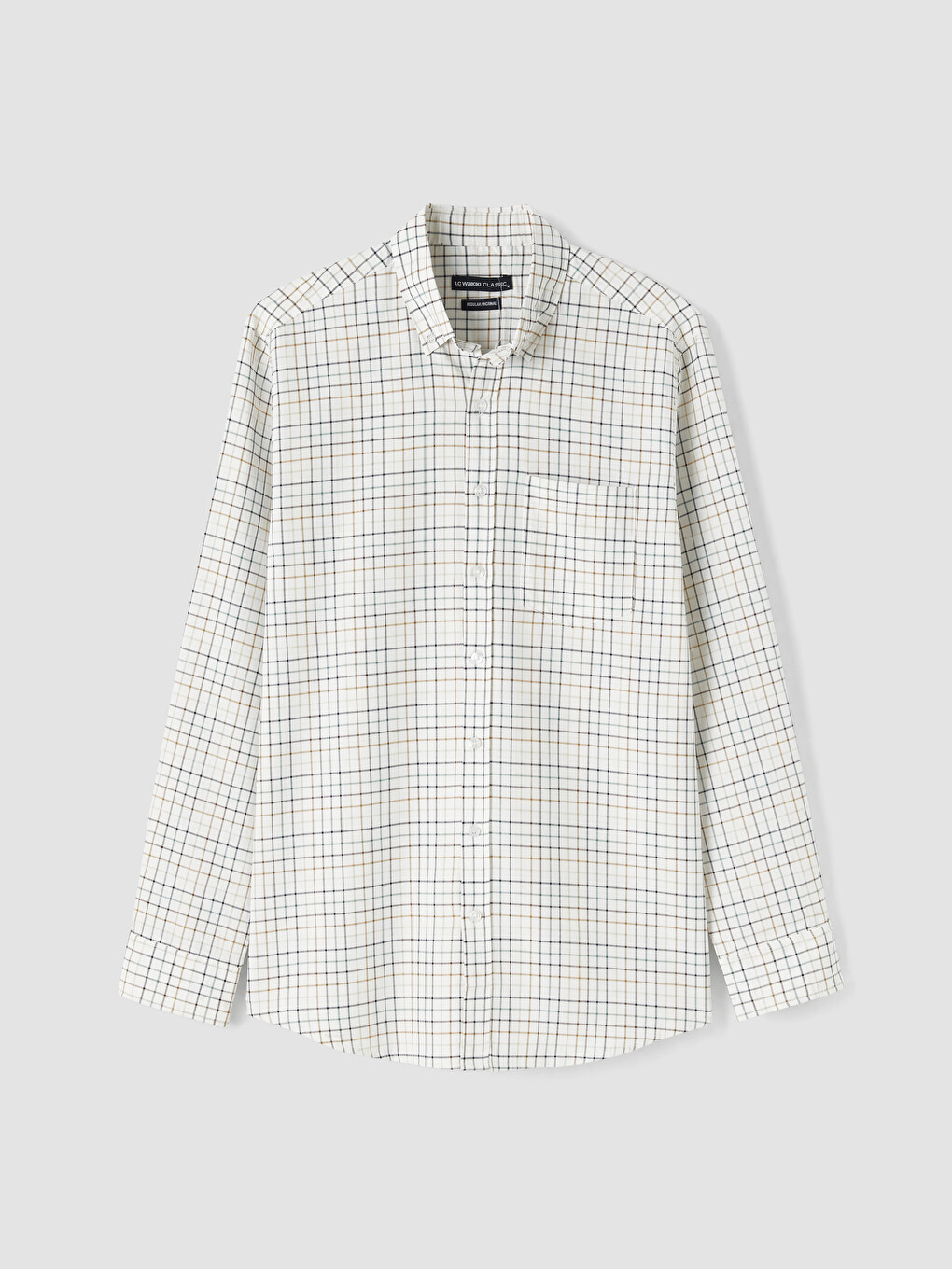 Regular Fit Plaid Oxford Men's Shirt-3