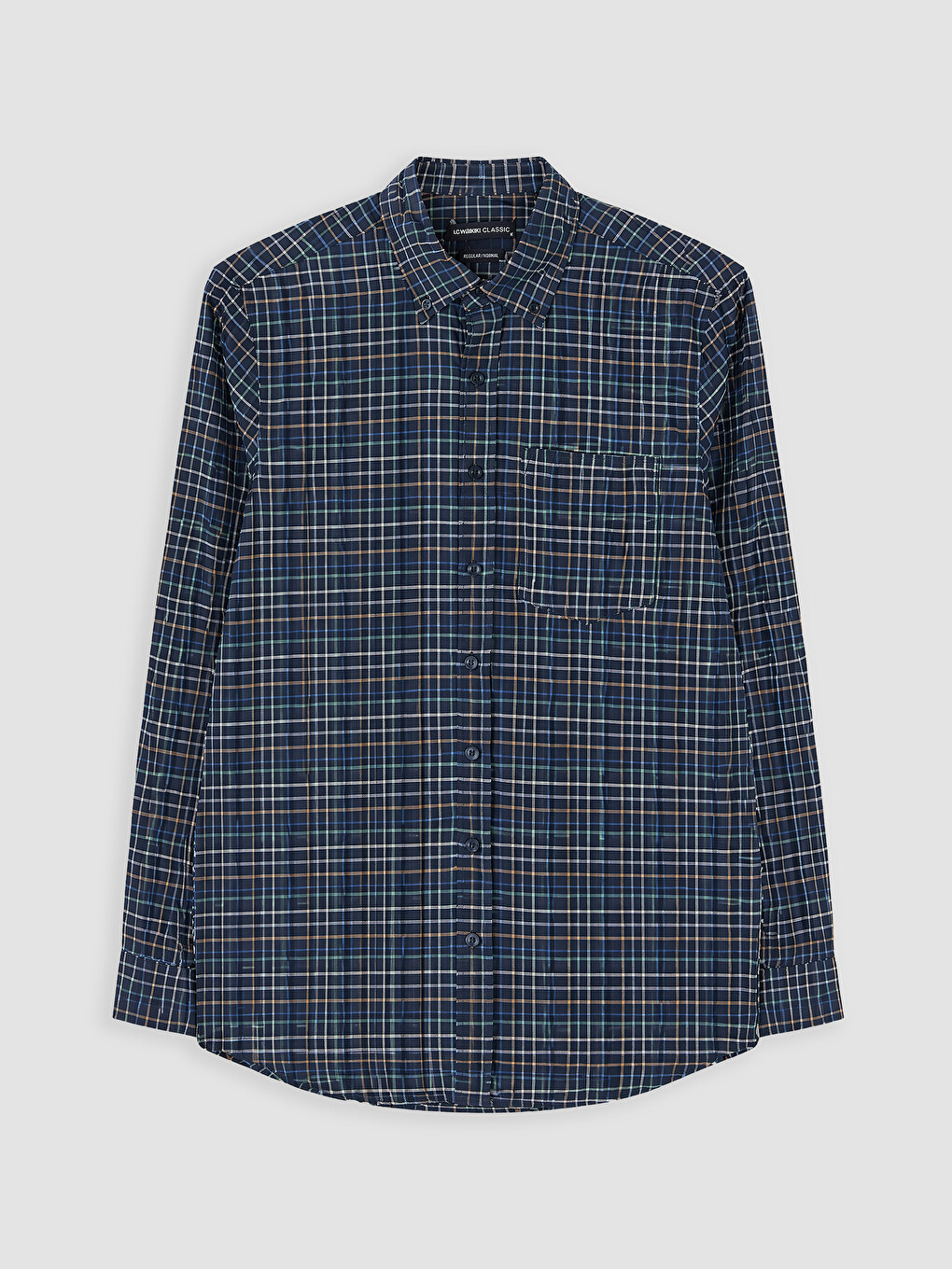 Regular Fit Plaid Oxford Men's Shirt-3