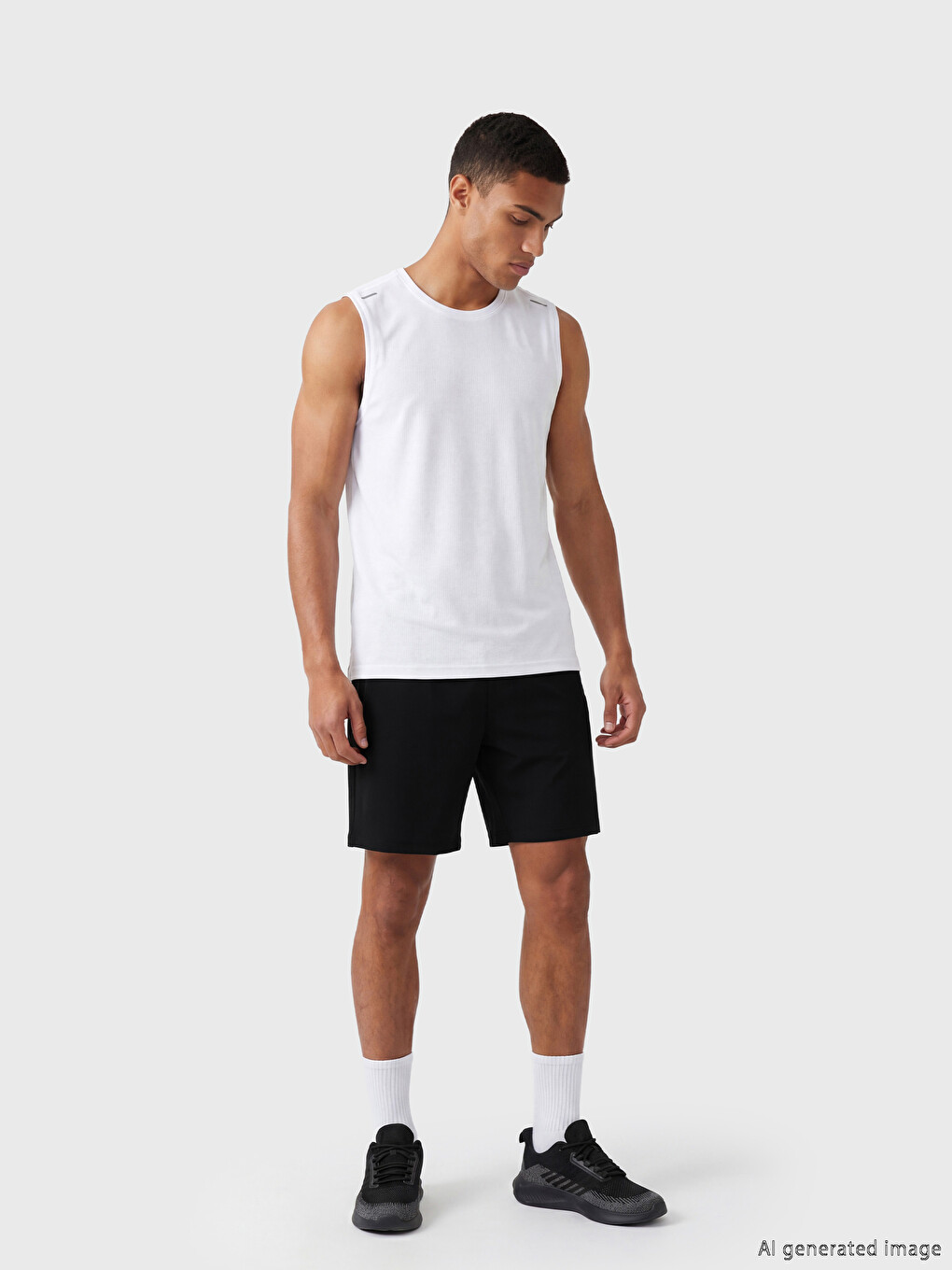Siyah Regular Fit Erkek Spor Şort