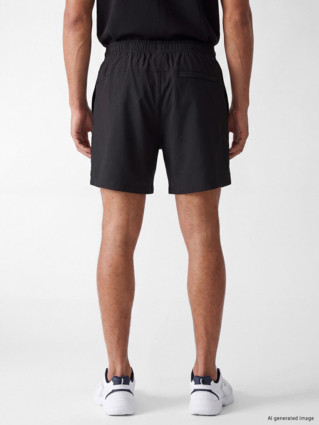 Siyah Regular Fit Erkek Taytlı Şort-3