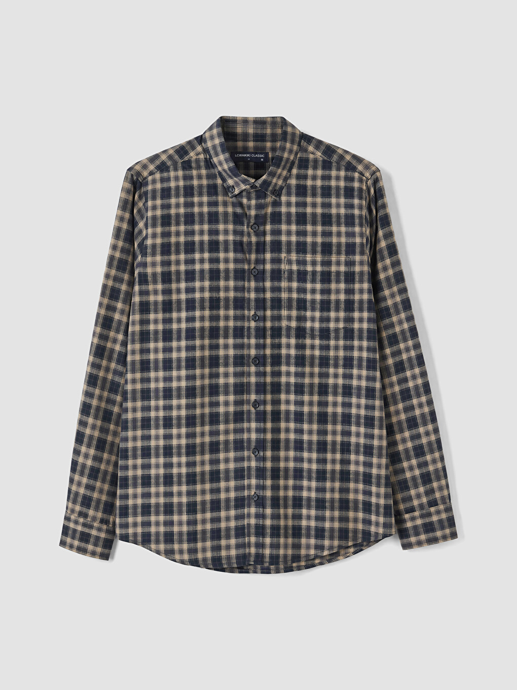Standard Fit Plaid Gabardine Men's Shirt-3