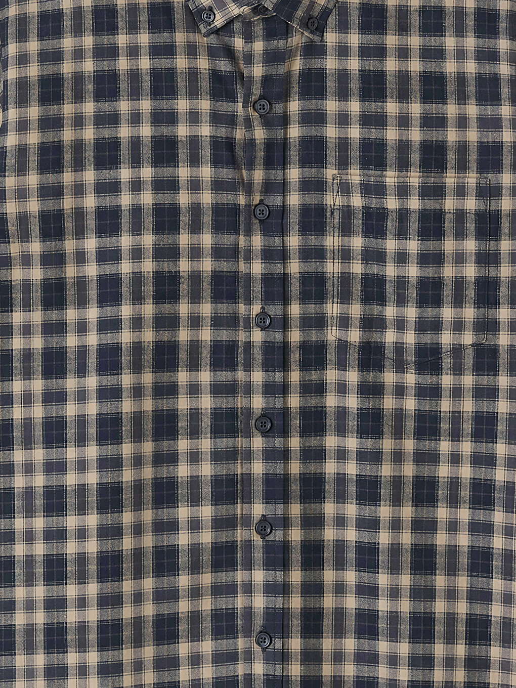 Standard Fit Plaid Gabardine Men's Shirt-4