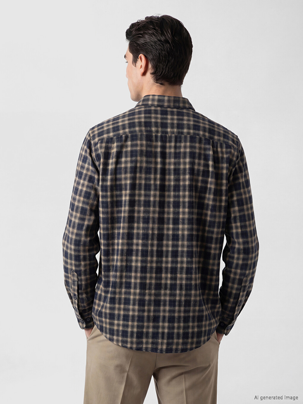 Standard Fit Plaid Gabardine Men's Shirt-2