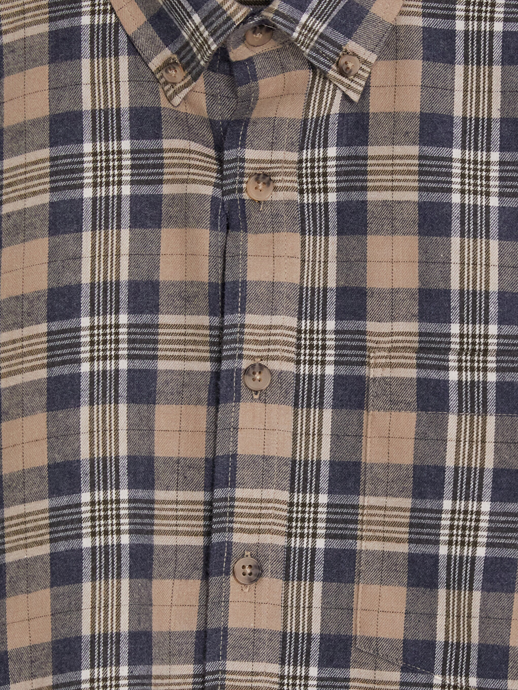 Regular Fit Plaid Twill Men's Shirt-4