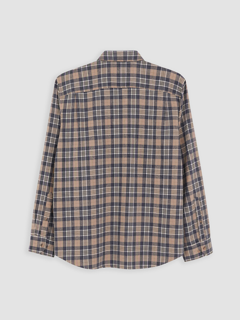 Regular Fit Plaid Twill Men's Shirt-5