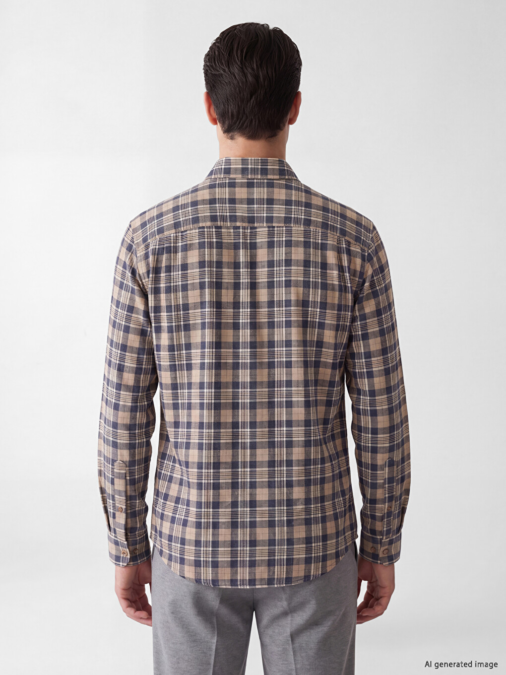 Regular Fit Plaid Twill Men's Shirt-2