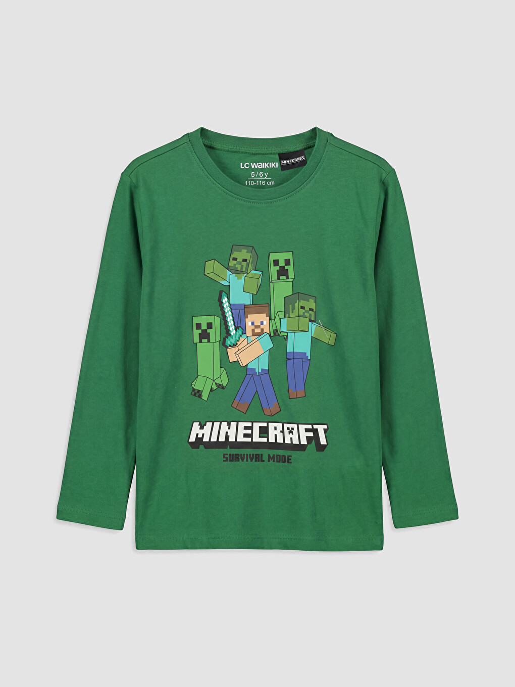 Yeşil Minecraft Baskılı Erkek Çocuk Pijama Takım-1