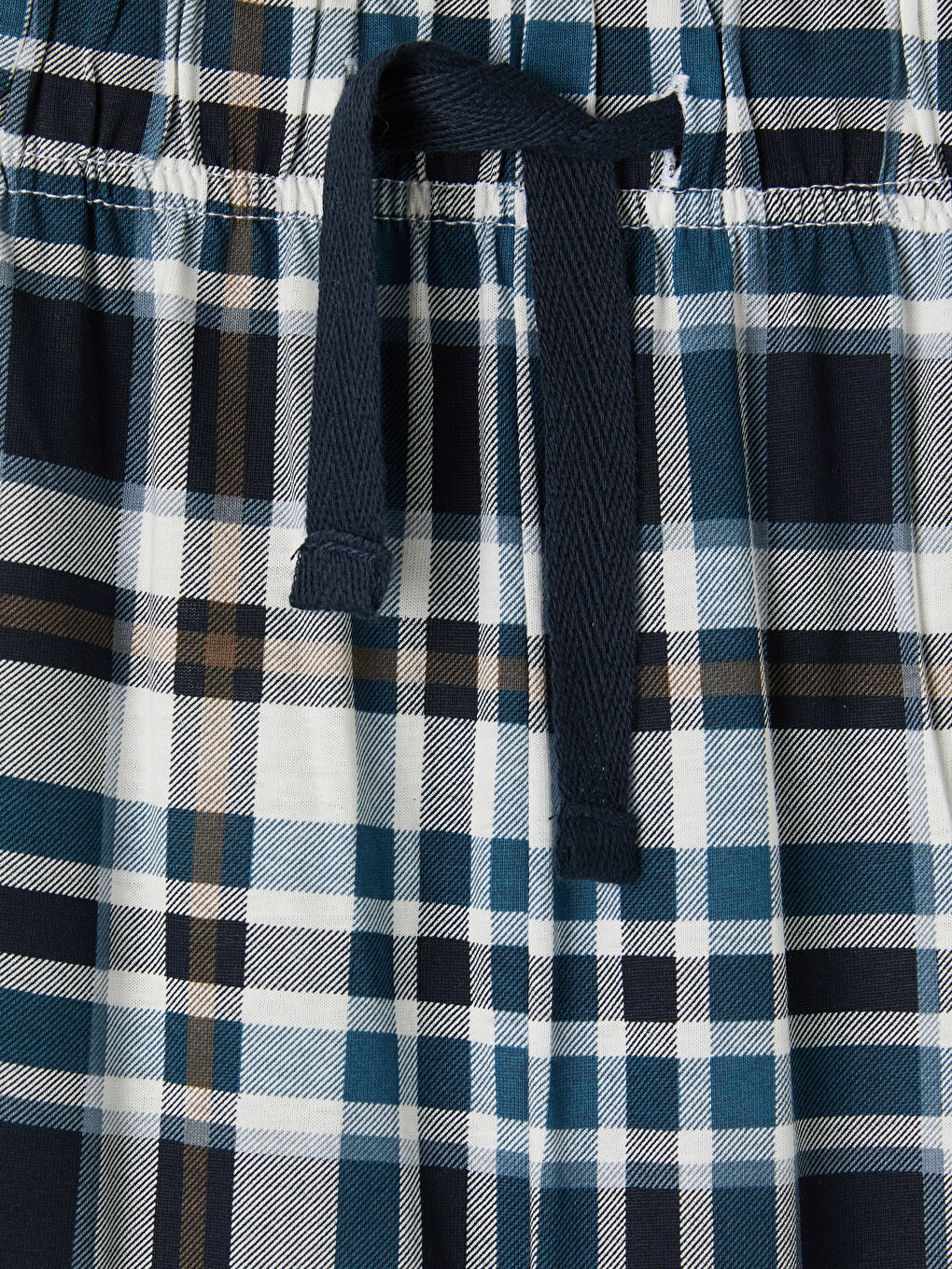 Lacivert Regular Fit Ekose Erkek Pijama Takımı-9