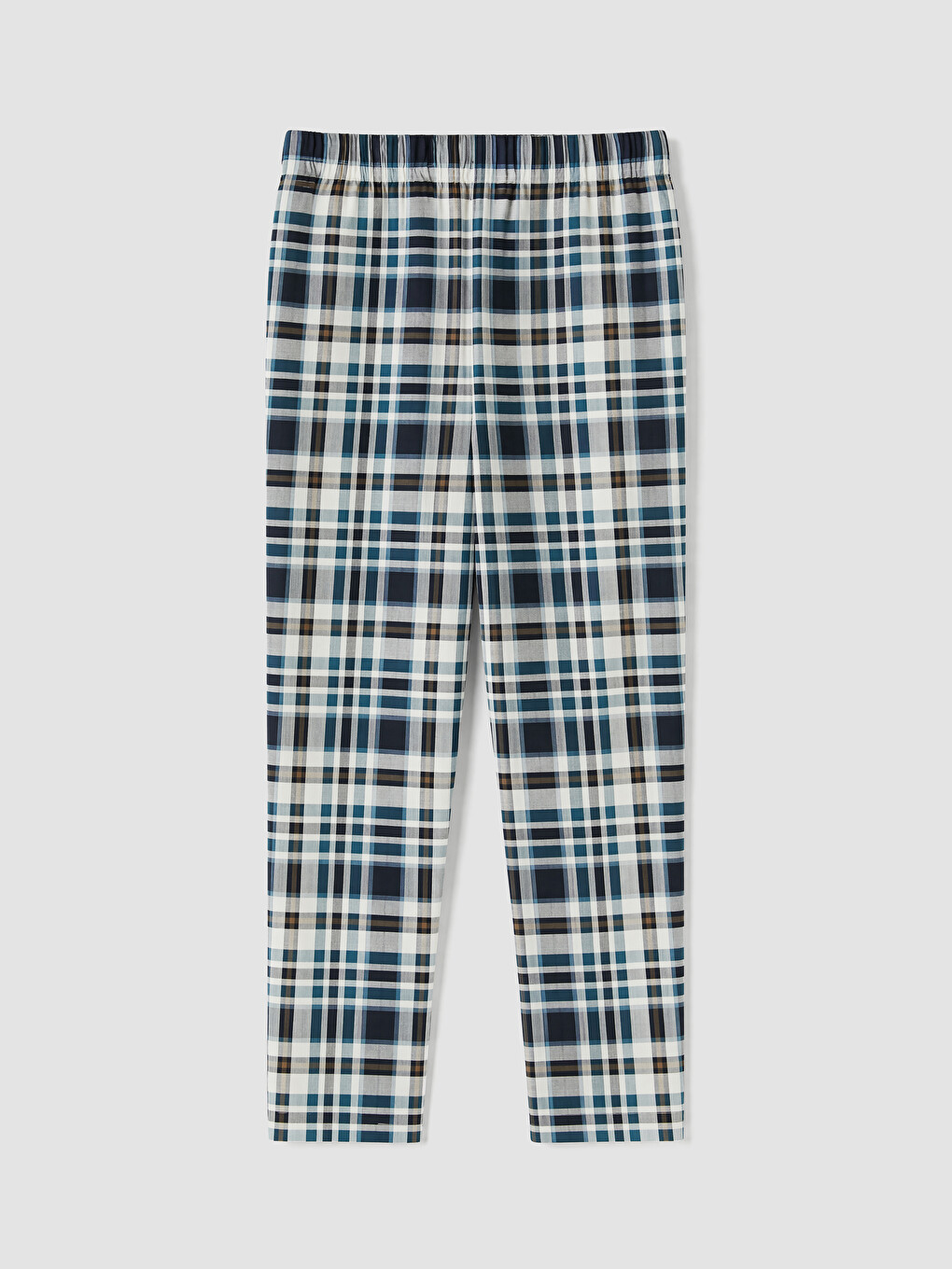 Lacivert Regular Fit Ekose Erkek Pijama Takımı-10