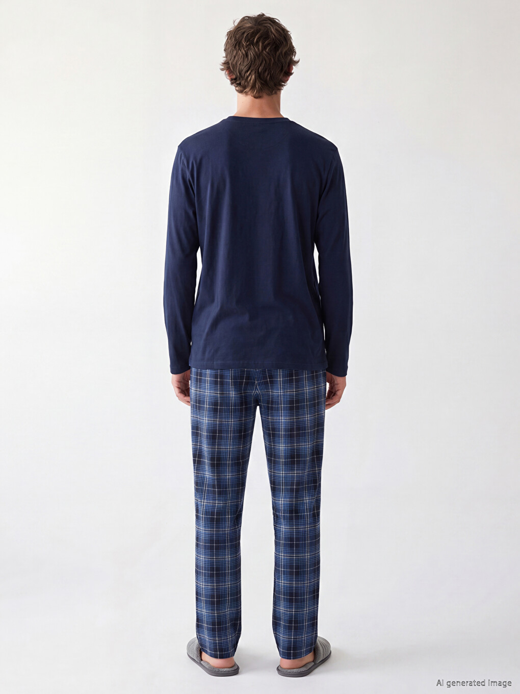 Regular Fit Karirani Pidžama Set Za Muškarce-3