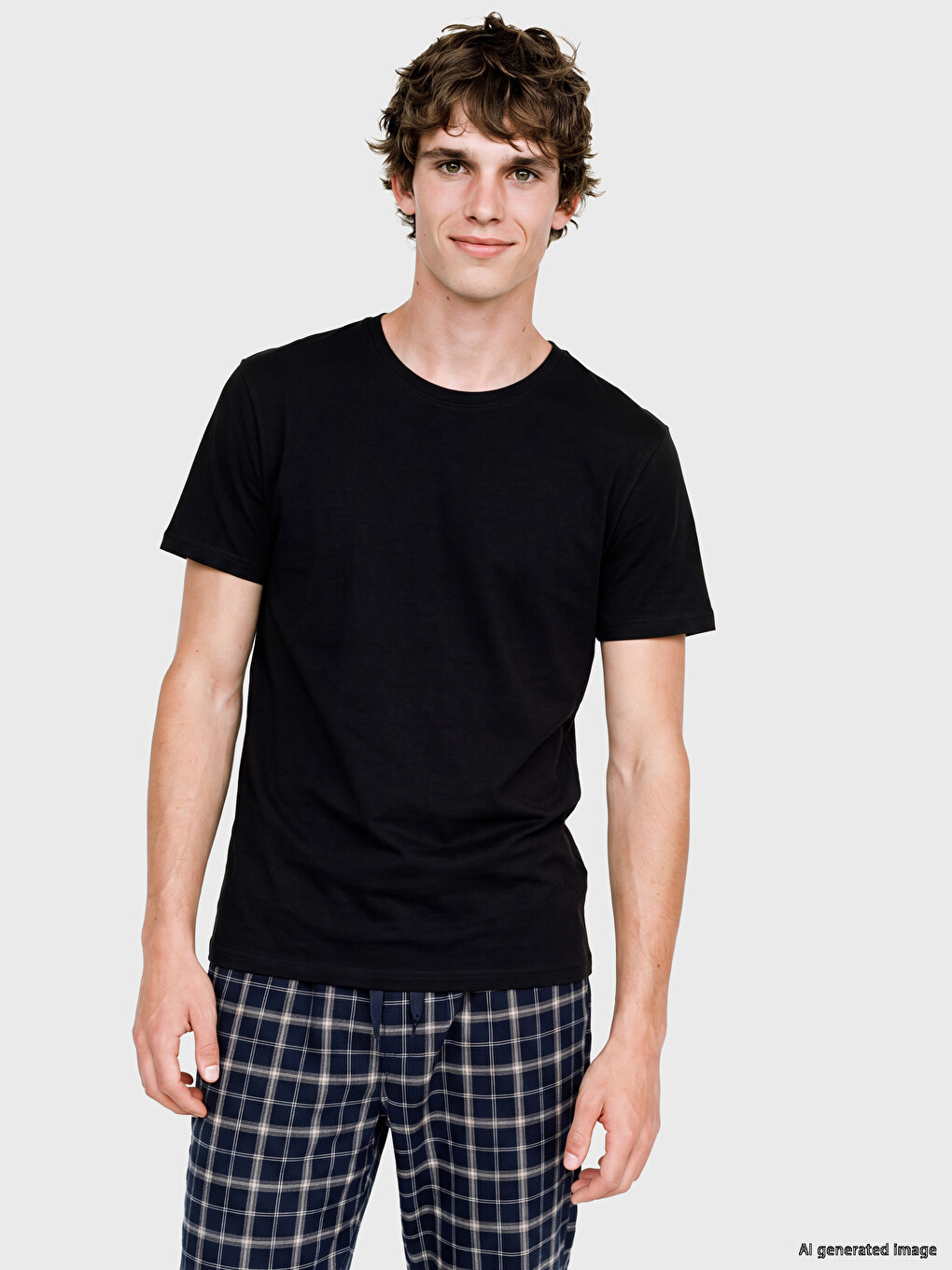 Mann Dunkelblau Pyjama-set-1