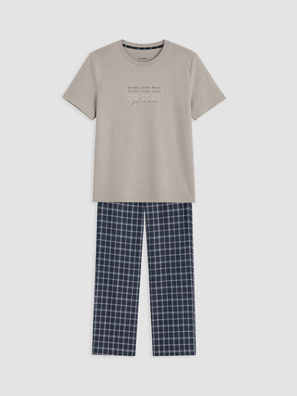 Lacivert Regular Fit Ekose Erkek Pijama Takımı