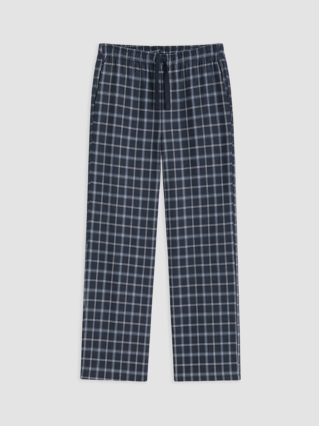 Lacivert Regular Fit Ekose Erkek Pijama Takımı-3