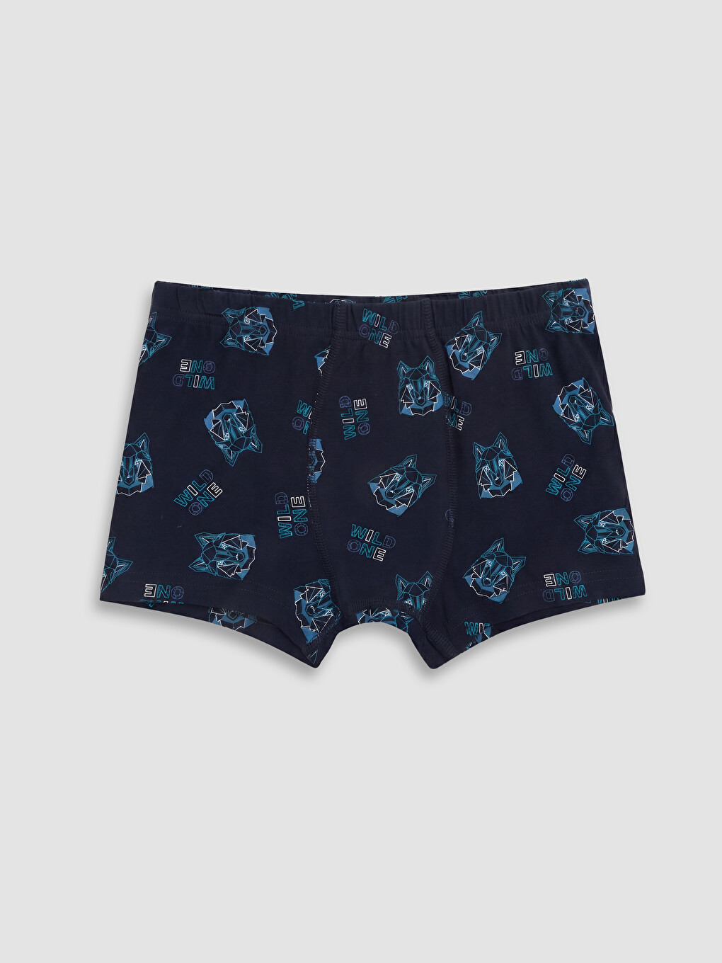 Lacivert Baskılı Pamuklu Erkek Çocuk Boxer