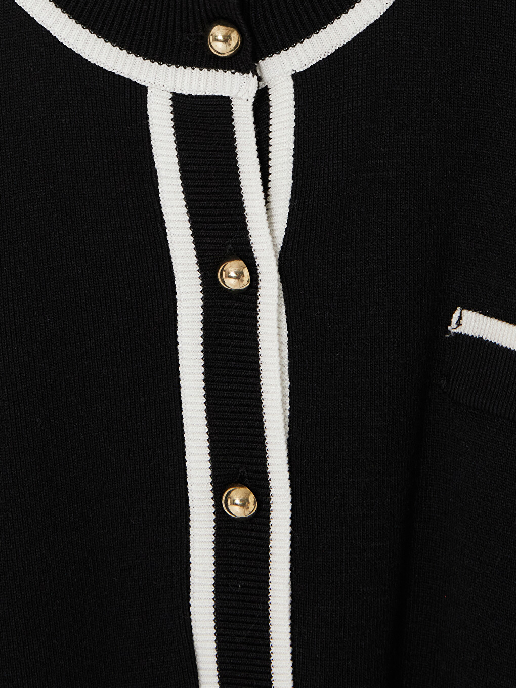 Crew Neck Striped Detail Women's Knitwear Cardigan-5