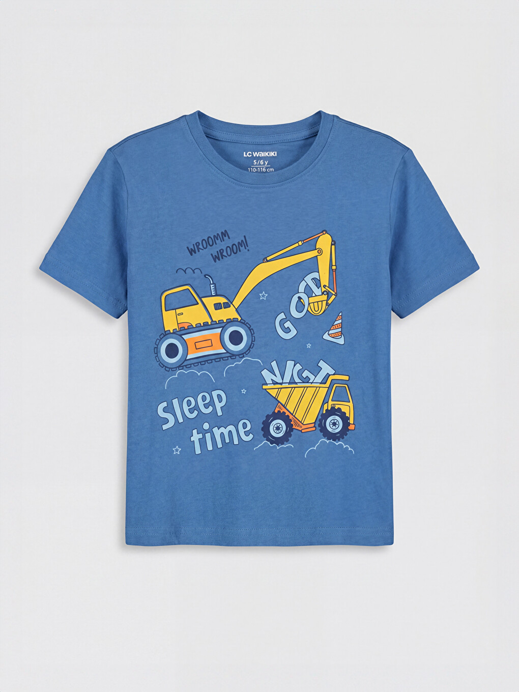 Mavi Bisiklet Yaka Baskılı Erkek Çocuk Pijama Takım-1