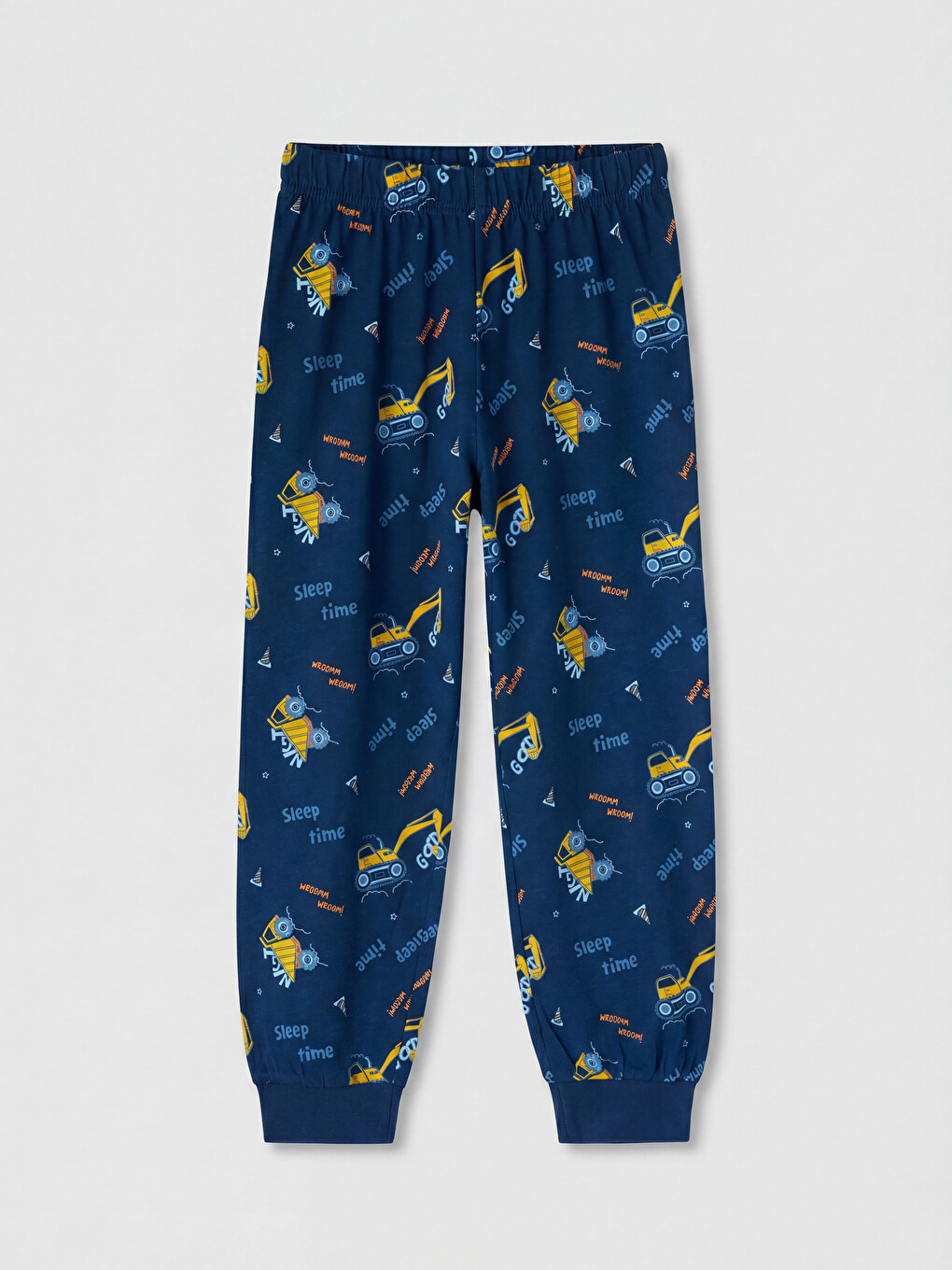 Mavi Bisiklet Yaka Baskılı Erkek Çocuk Pijama Takım-4