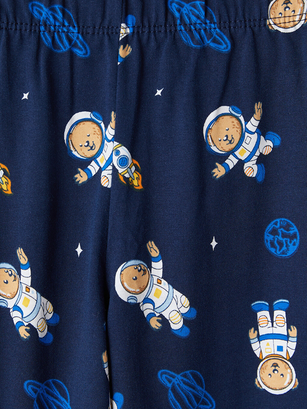 Mavi Bisiklet Yaka Baskılı Erkek Çocuk Pijama Takım-5