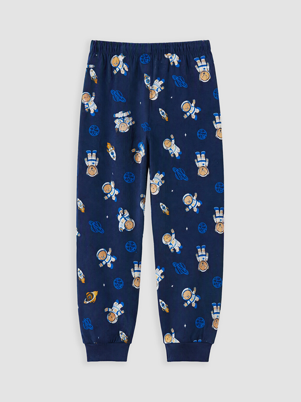 Mavi Bisiklet Yaka Baskılı Erkek Çocuk Pijama Takım-6