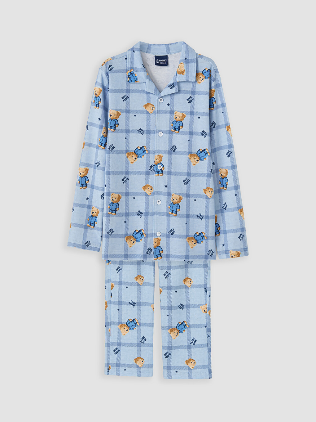 Hemdkragen Bedrucktes Jungen Pyjama-set