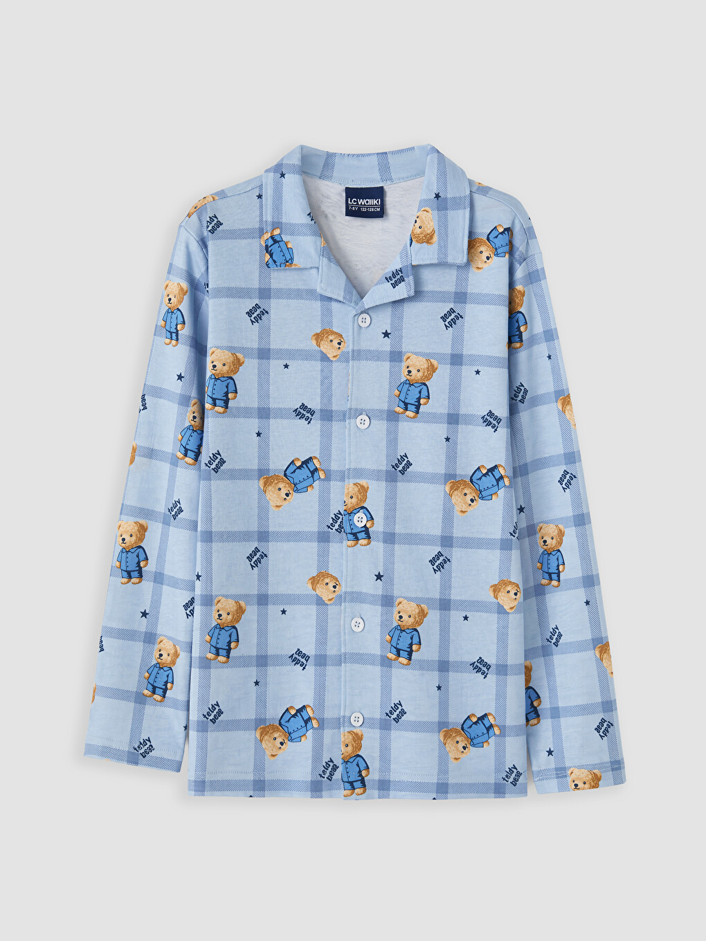 Hemdkragen Bedrucktes Jungen Pyjama-set-1