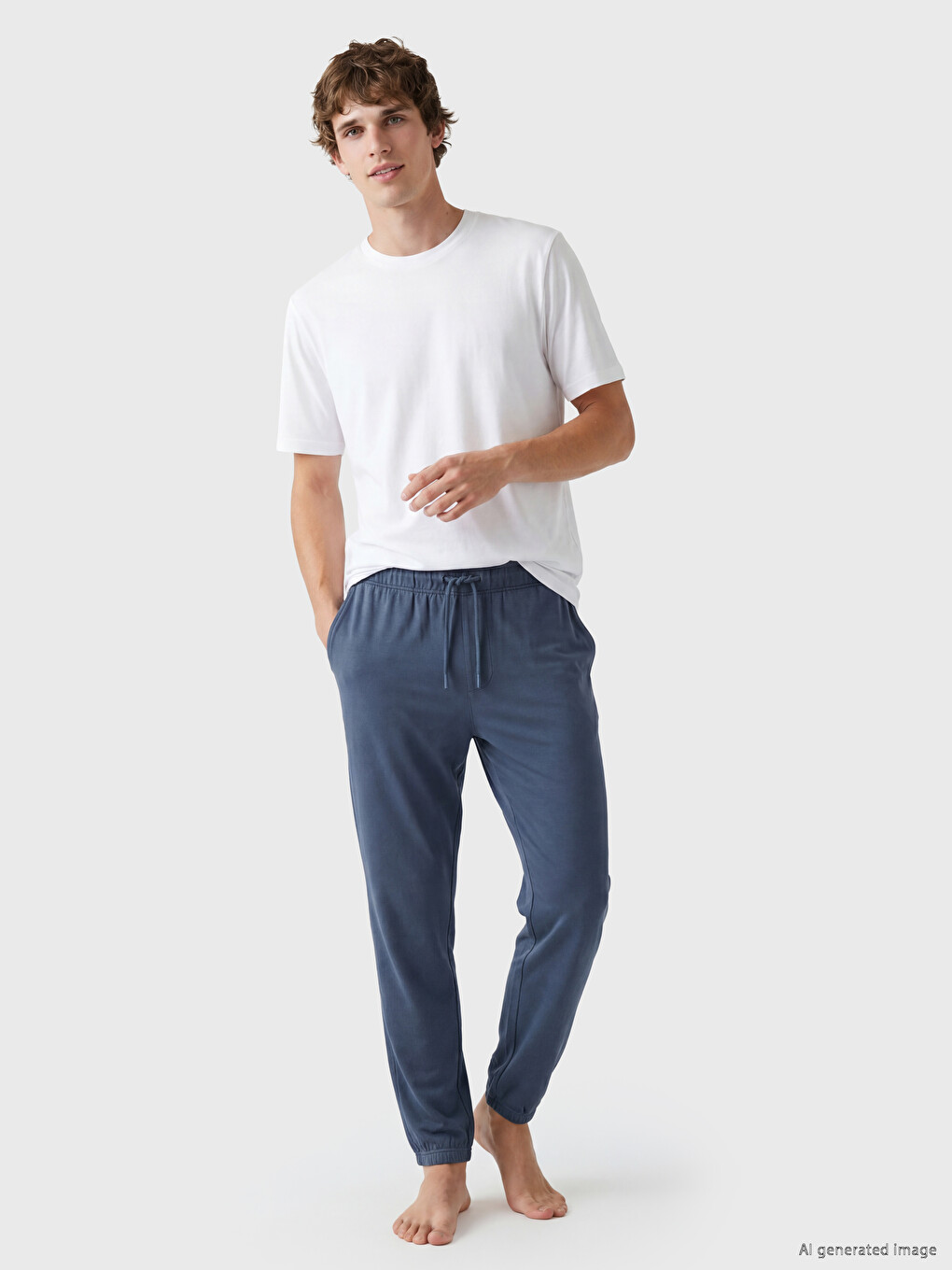 Man Indigo Pyjama Bottoms-1