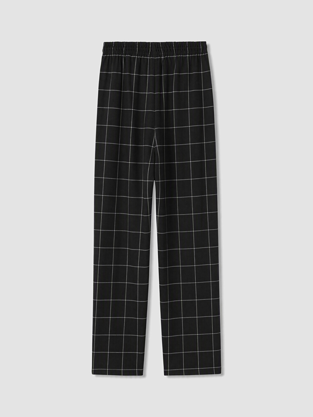 Siyah Regular Fit Ekose Desenli Erkek Pijama Altı-6