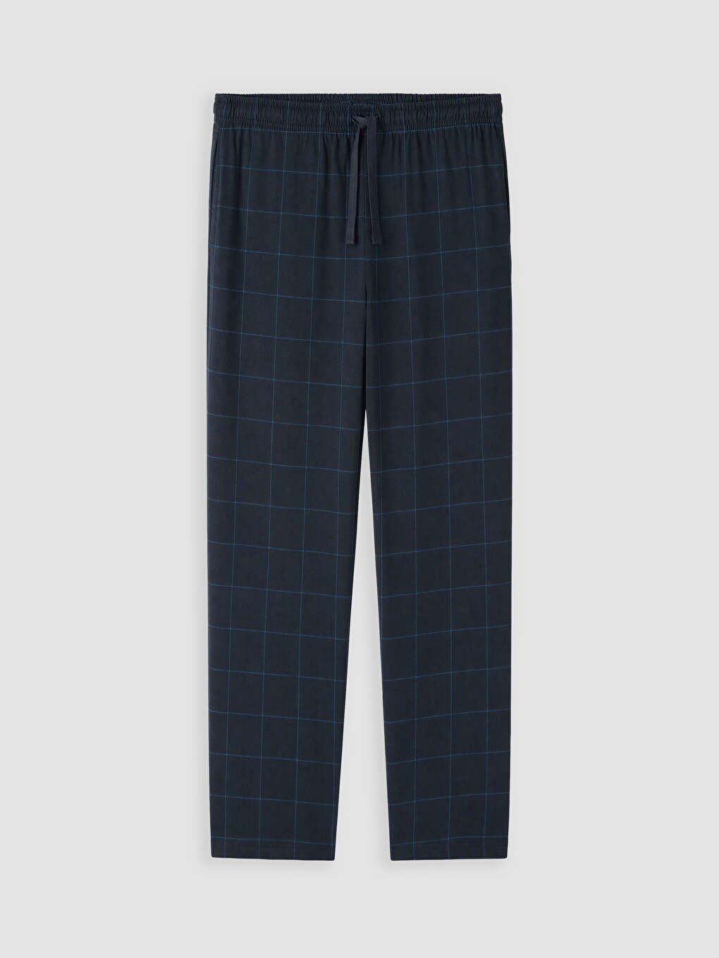 Lacivert Regular Fit Ekose Erkek Pijama Alt-3