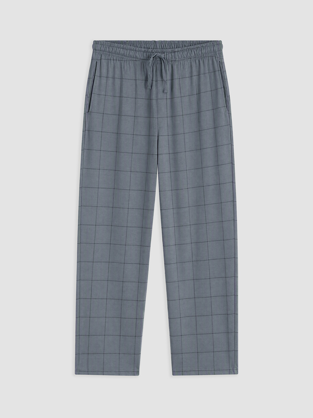 Antrasit Regular Fit Ekose Erkek Pijama Alt-3