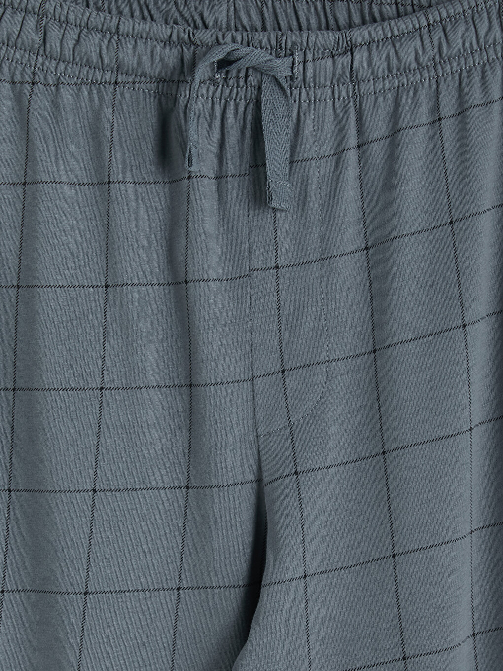 Antrasit Regular Fit Ekose Erkek Pijama Alt-5