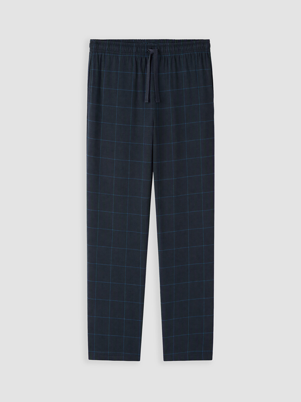 Lacivert Regular Fit Ekose Erkek Pijama Alt-5