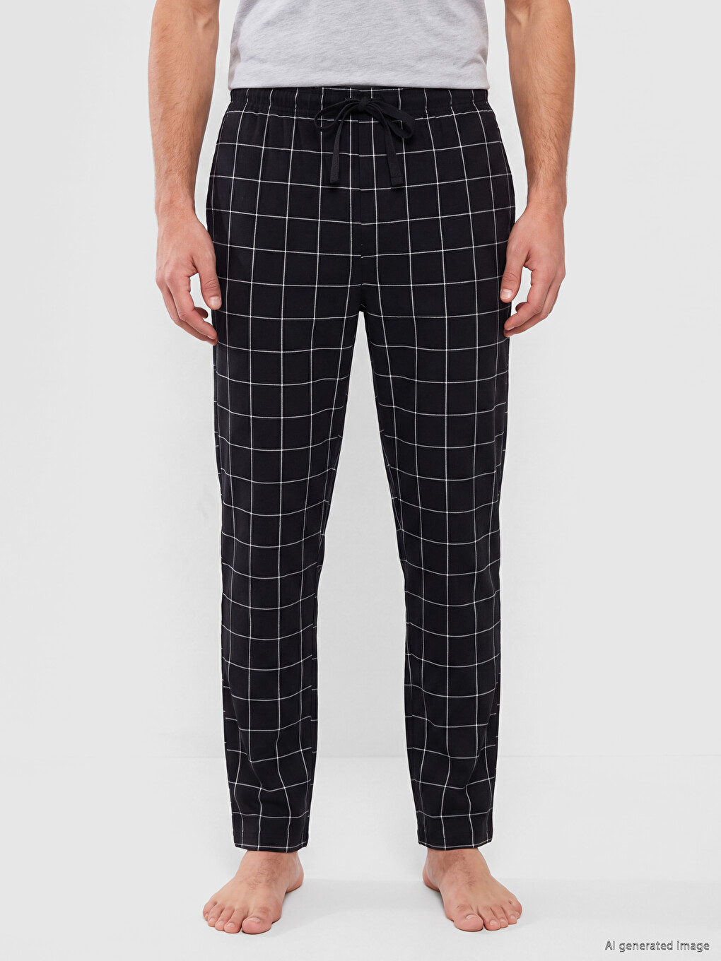 Regular Fit Plaid Men's Pyjamas Bottoms-1