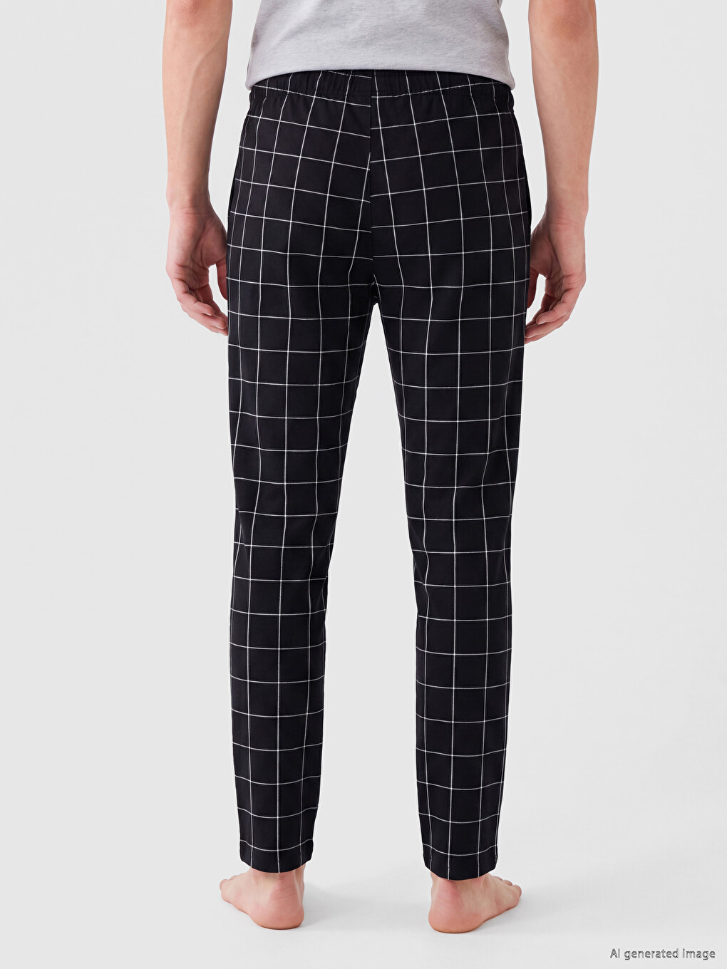 Regular Fit Plaid Men's Pyjamas Bottoms-3