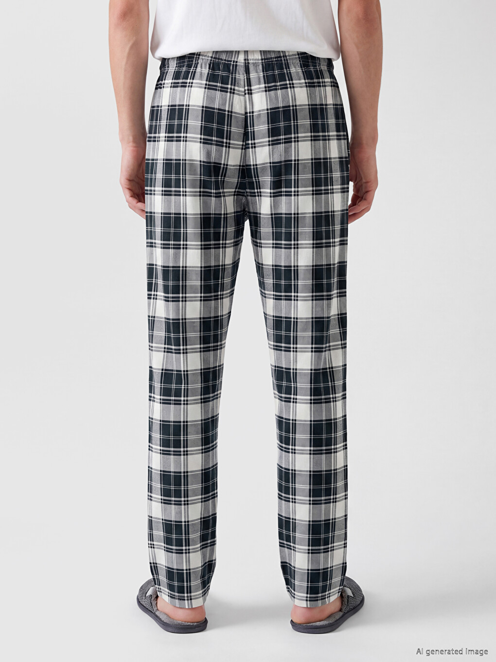 Yeşil Regular Fit Ekose Erkek Pijama Altı-3