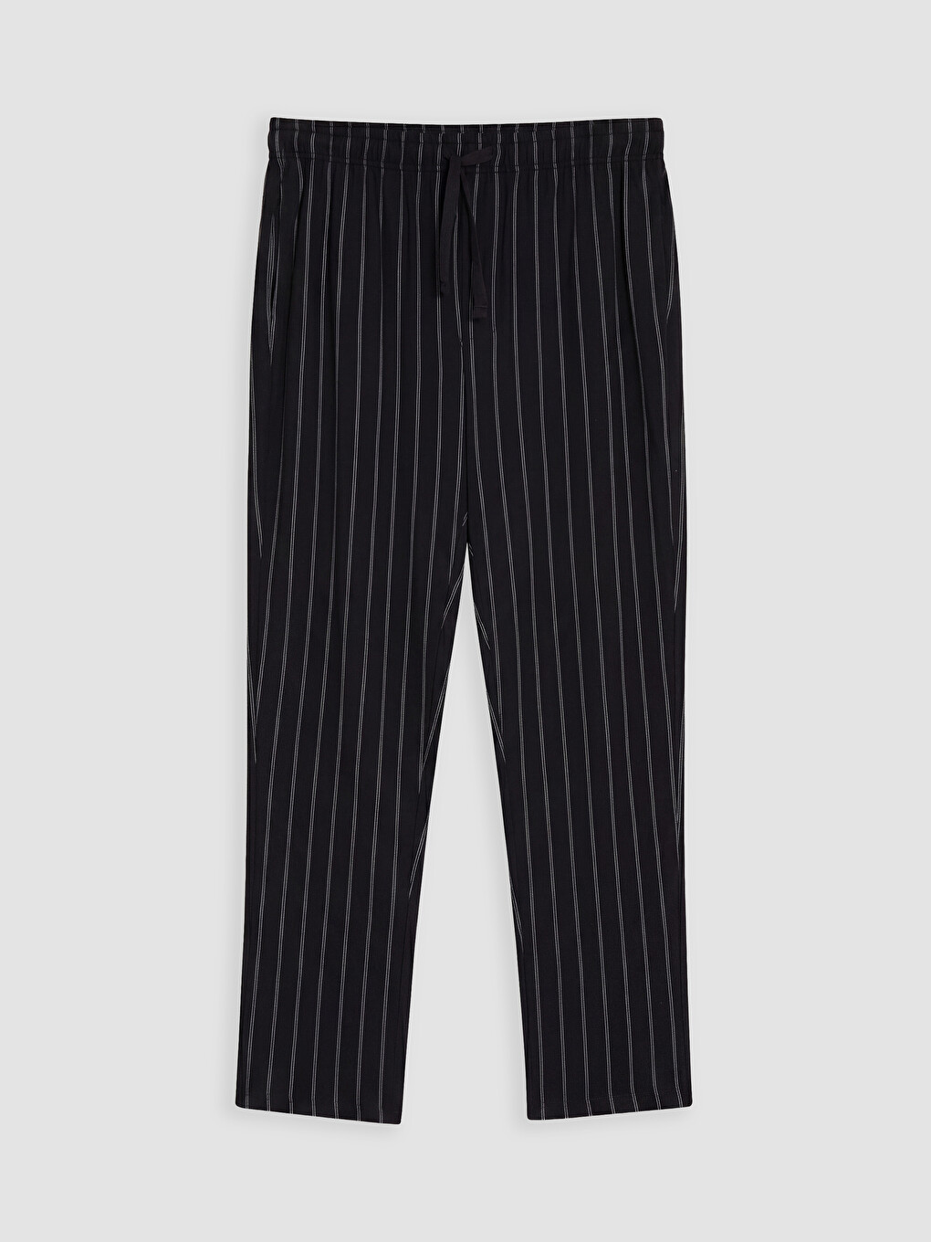 Siyah Regular Fit Çizgili Erkek Pijama Altı-4