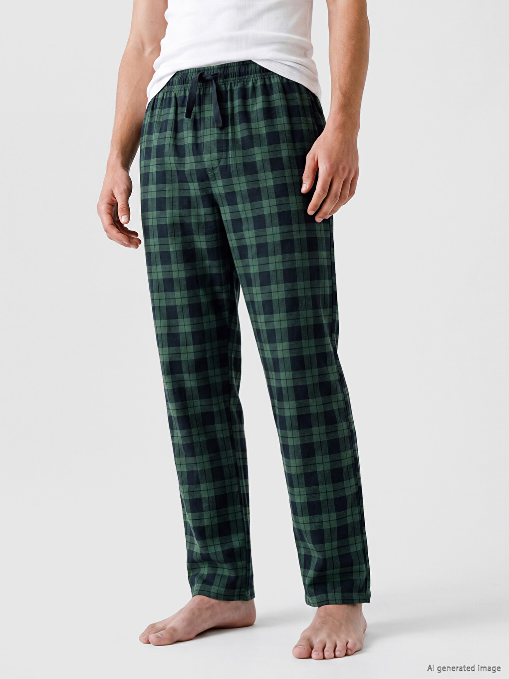 Regular Fit Ekose Erkek Pijama Alt-1