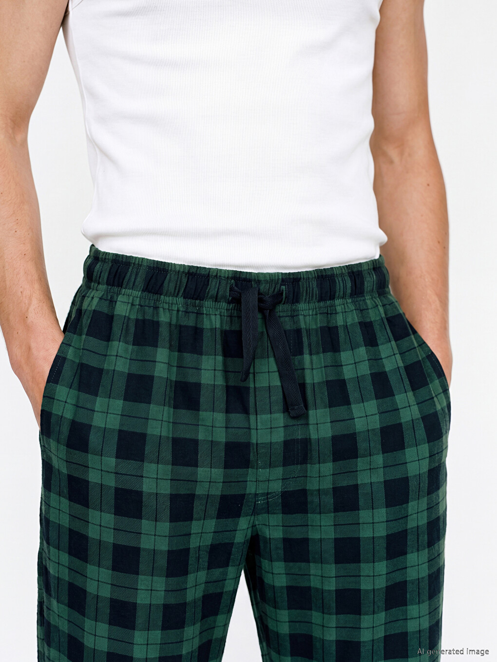 Regular Fit Ekose Erkek Pijama Alt-2