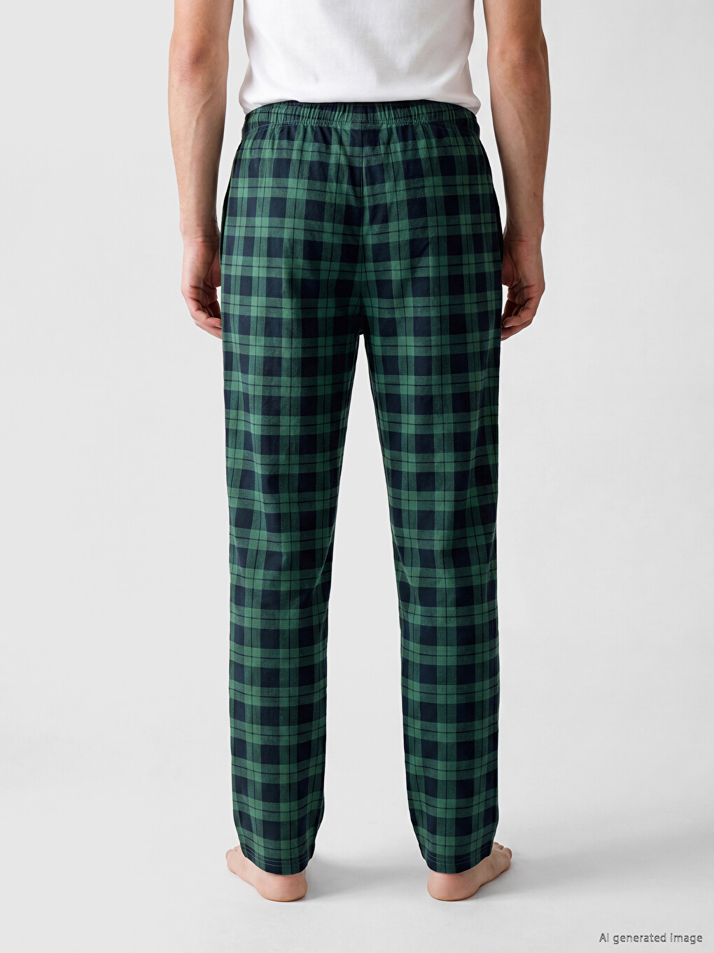 Regular Fit Ekose Erkek Pijama Alt-3