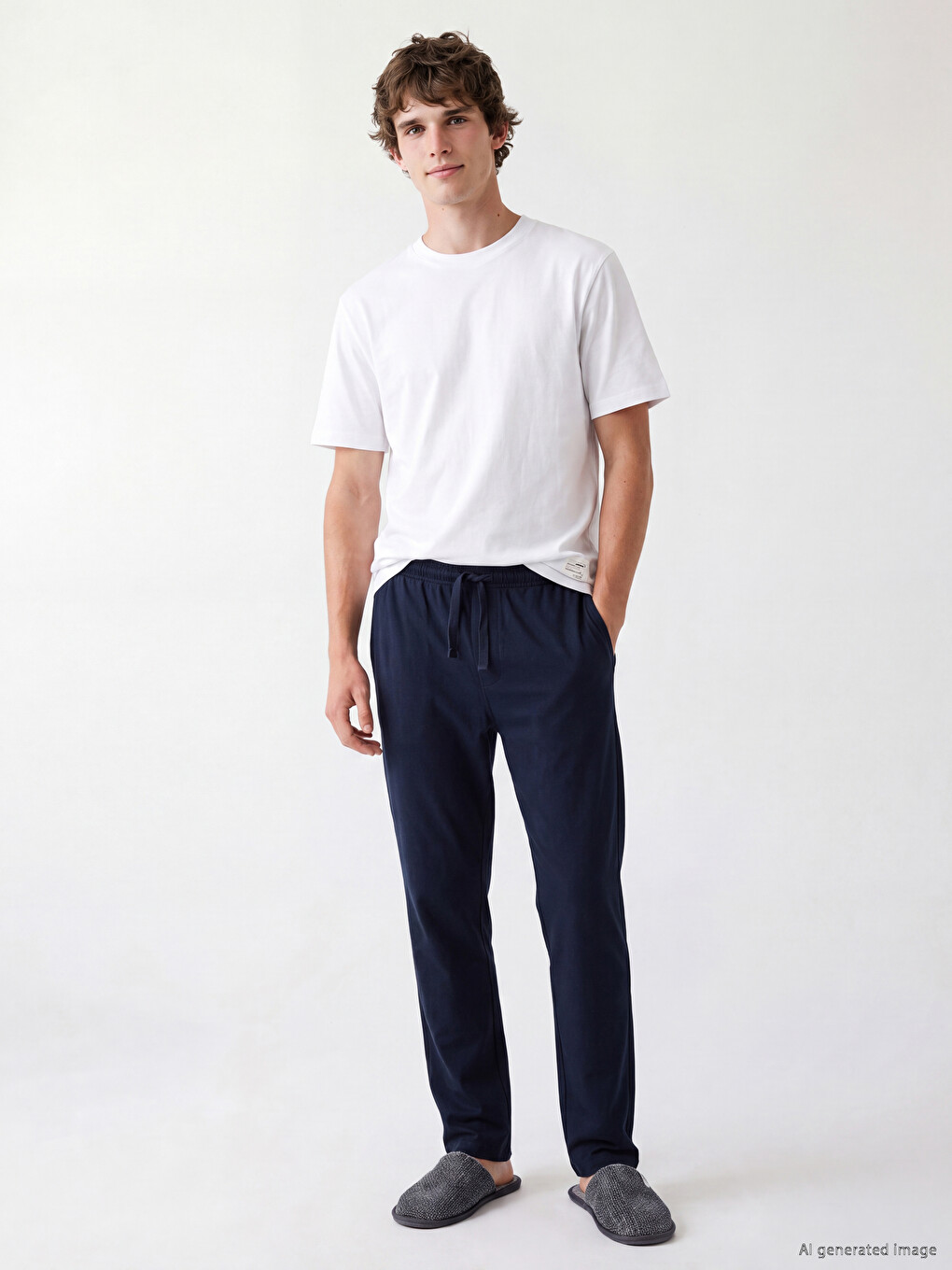Lacivert Standart Kalıp Erkek Pijama Altı-1