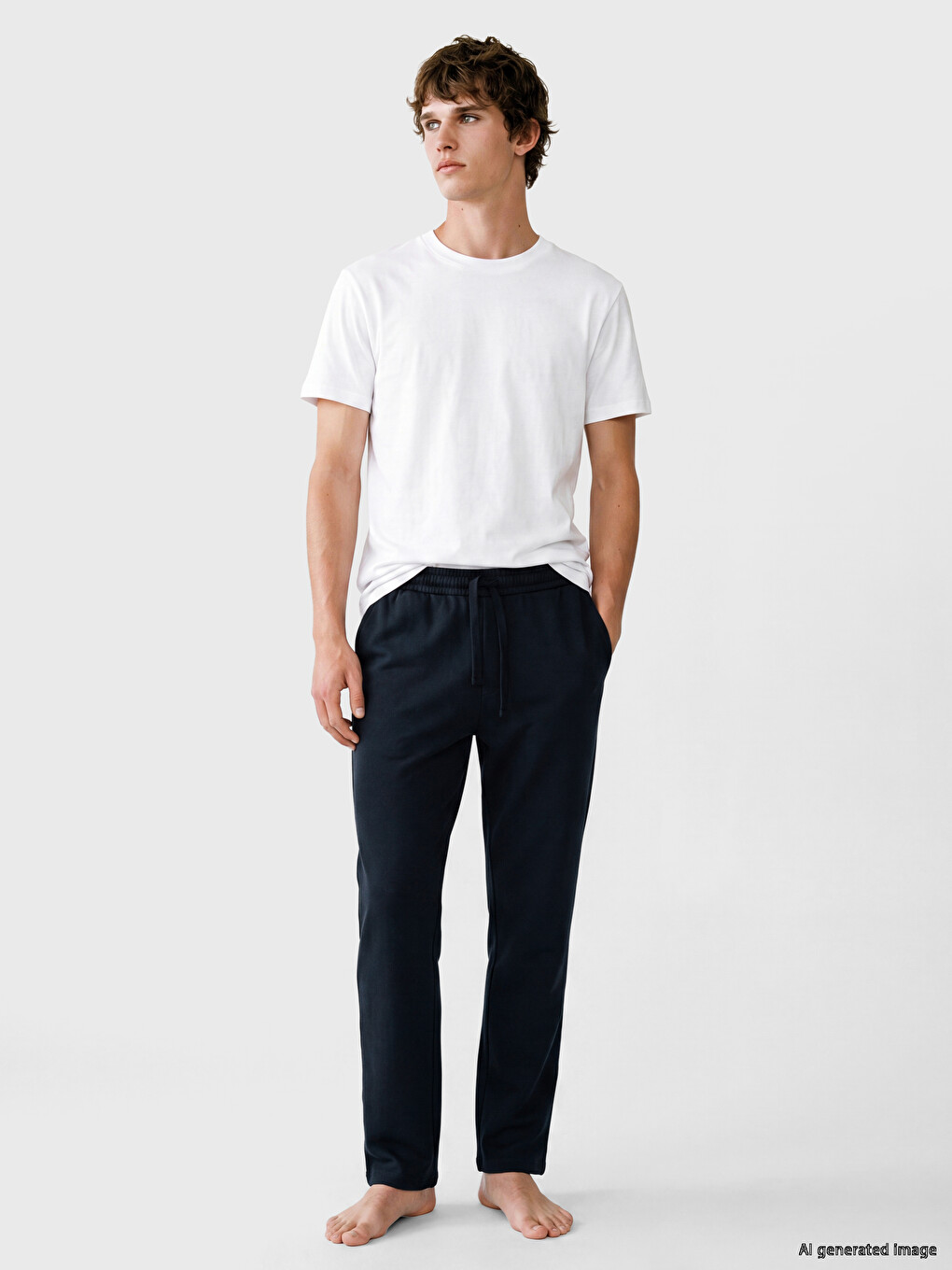 Lacivert Regular Fit Erkek Pijama Alt-1